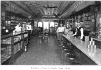 Interior of Seitz's Eagle Drug Store.
