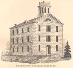 PICTURE OF BLUEMOUNT COLLEGE BUILDING.